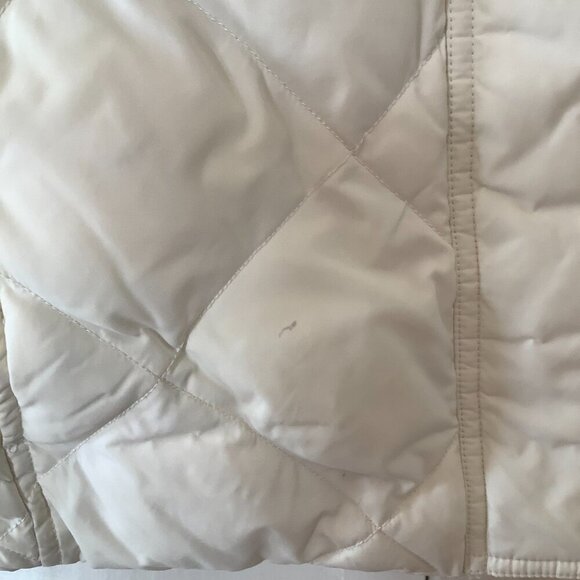 Eddie Bauer women's goose down puffer jacket white large EB700 quilted *flaw* - Picture 3 of 13